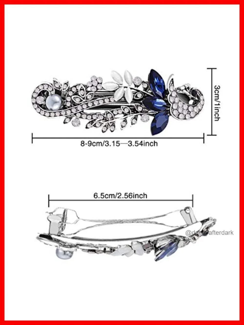 5 Crystal Rhinestone Hair Barrettes Flower Butterfly Pearl Vintage Clip Spring